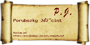Porubszky Jácint névjegykártya